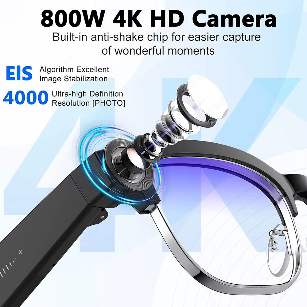 2025 New Upgrade Smart Glasses with Camera Video Recording AI Photo Recognition Bluetooth Call Translation Voice Sunglasses Man