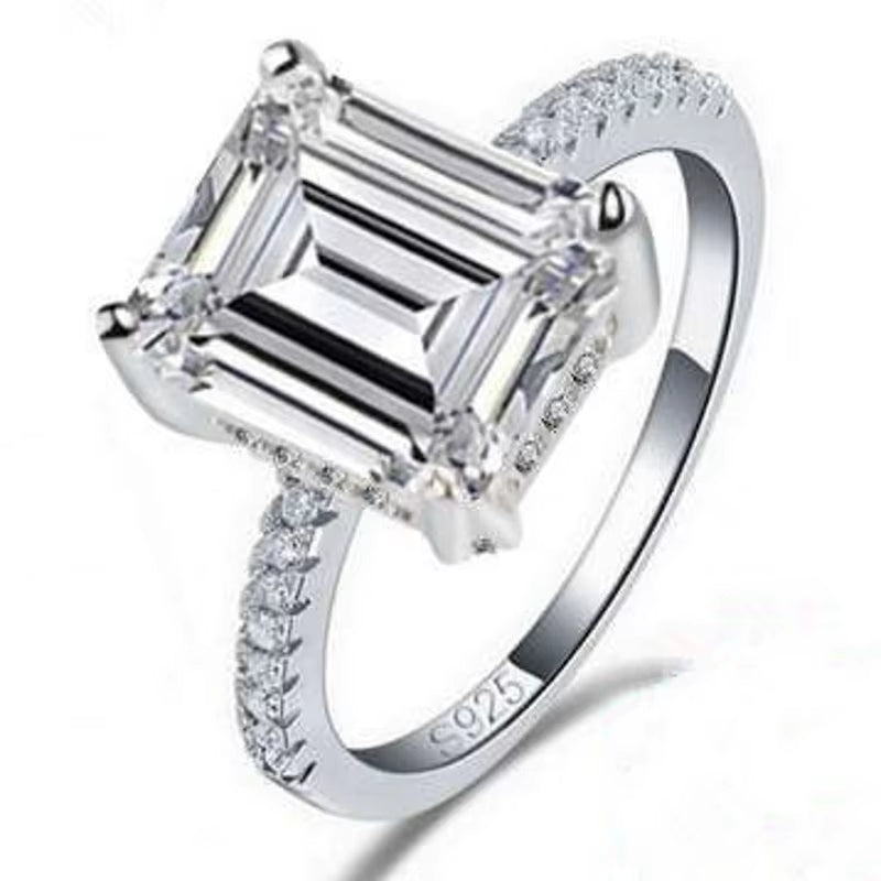 Solitaire 3Ct Lab Diamond Ring 925 Sterling Silver Jewelry Engagement Wedding Band Rings for Women Bridal Fine Party Accessory