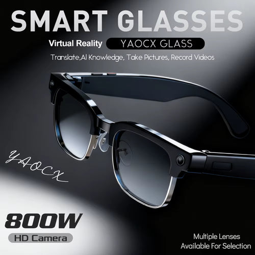 2025 New Upgrade Smart Glasses with Camera Video Recording AI Photo Recognition Bluetooth Call Translation Voice Sunglasses Man
