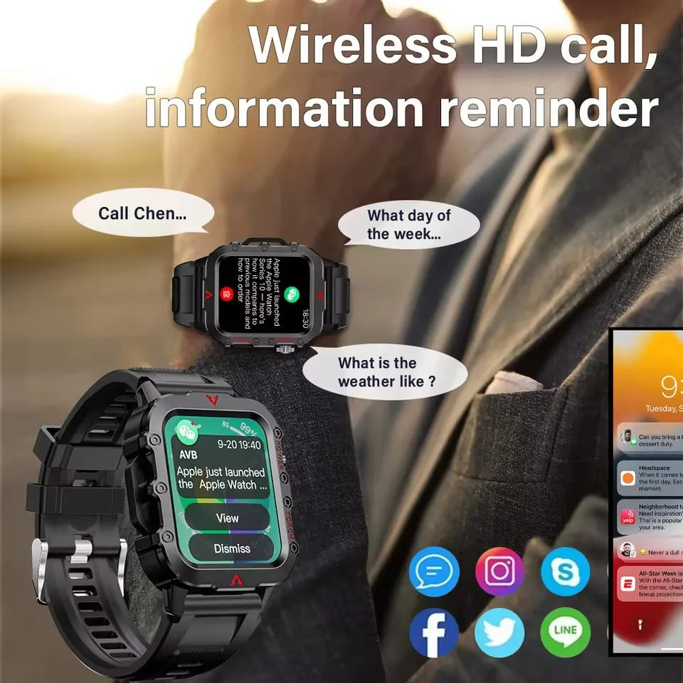 New GPS Sport Smart Watch Waterproof BT Call Militarygrade Outdoor Smartwatch IP67 for Men Women Fashion Business Smartbracelet