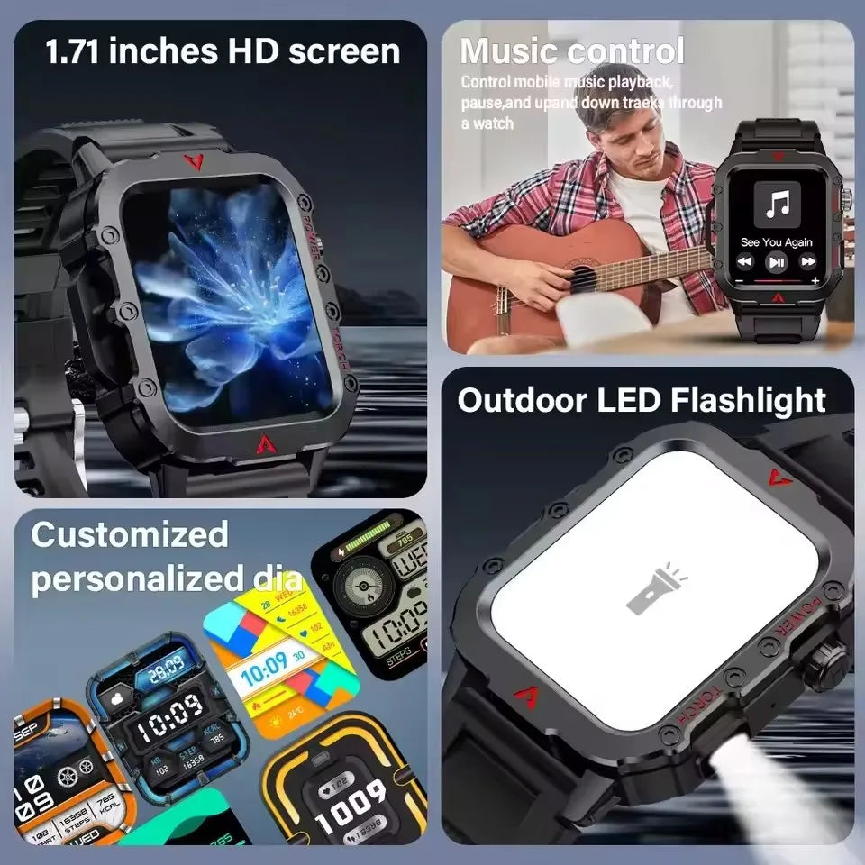 New GPS Sport Smart Watch Waterproof BT Call Militarygrade Outdoor Smartwatch IP67 for Men Women Fashion Business Smartbracelet