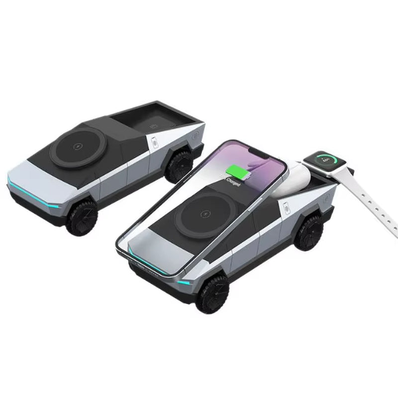 Qi Cybertruck 15W Fast Charging 3-In-1 Unique Gadgets Magnetic Wireless Charger Magnetic Unique Gadgets Mobile Charger Factory