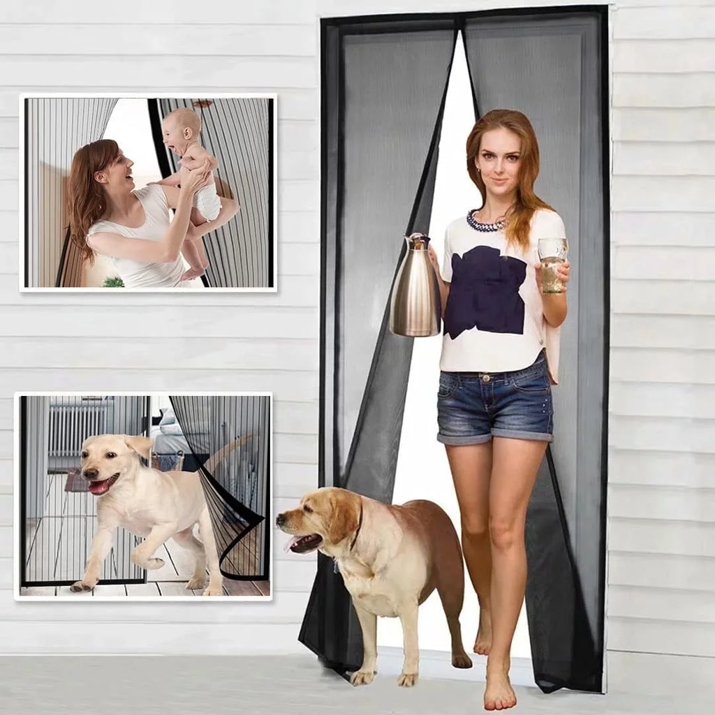 Magnetic Screen Door - the Original Self-Closing, Pet Friendly Walk through Door Screen Magnetic Closure (38 X 82 Inch) - Retractable Screen Door Mesh Keeps Bugs Out - Magnet Screen Door
