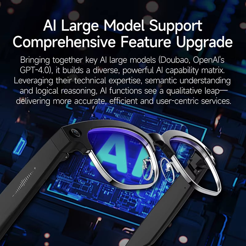 8MP HD Smart Video Glasses anti Shake Video Recording WIFI Bluetooth Transmission Object Recognition Slide Touch Smart Glasses