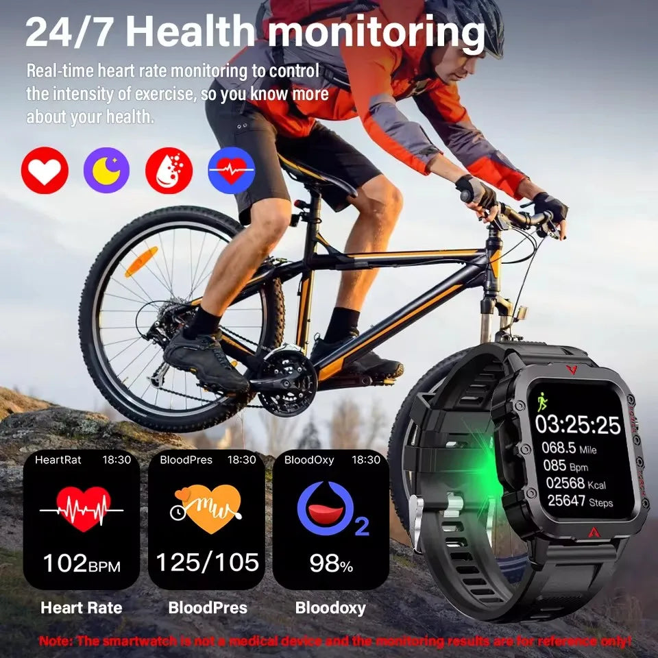 New GPS Sport Smart Watch Waterproof BT Call Militarygrade Outdoor Smartwatch IP67 for Men Women Fashion Business Smartbracelet