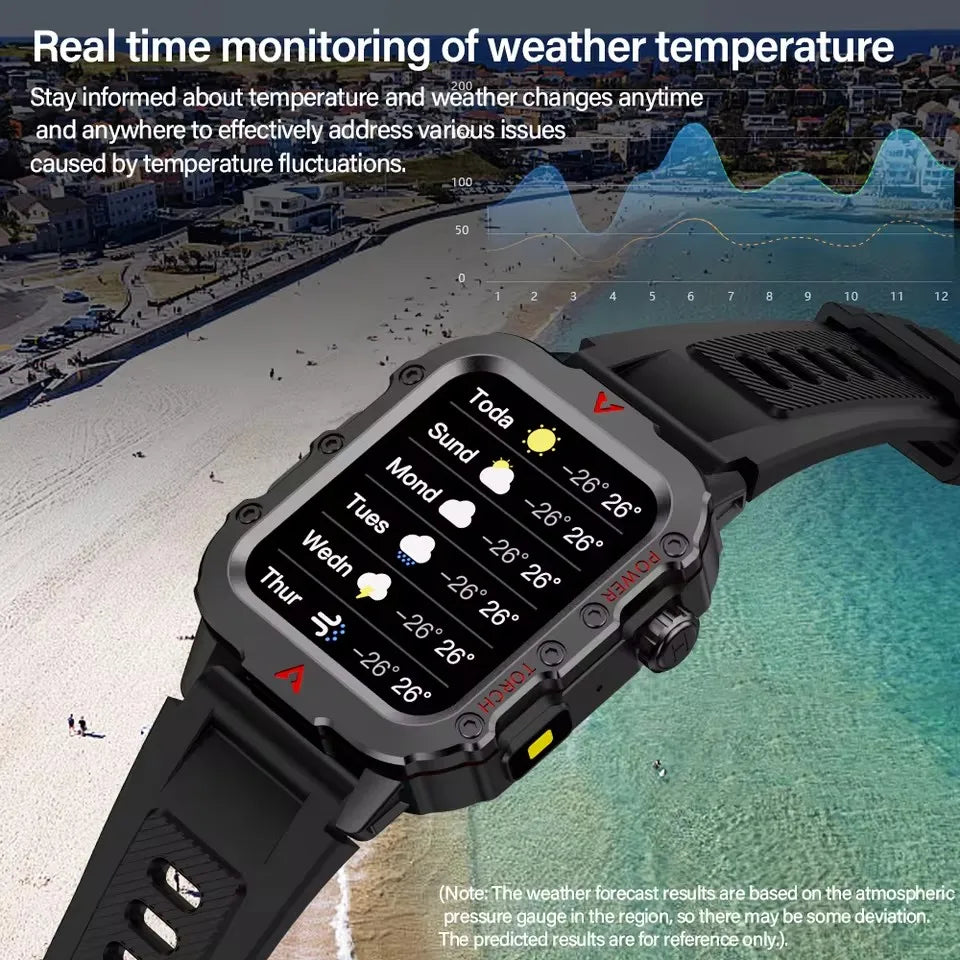 New GPS Sport Smart Watch Waterproof BT Call Militarygrade Outdoor Smartwatch IP67 for Men Women Fashion Business Smartbracelet