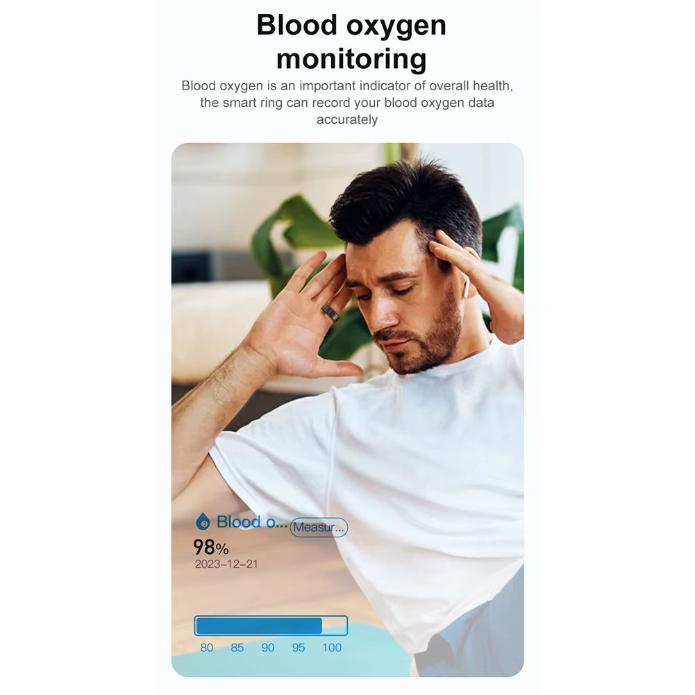 R02 Smart Ring Health Tracker 5.0 Bluetooth-Compatible Heart Rate Tracker IP68 & 5ATM Waterproof Wearable for Android for IOS