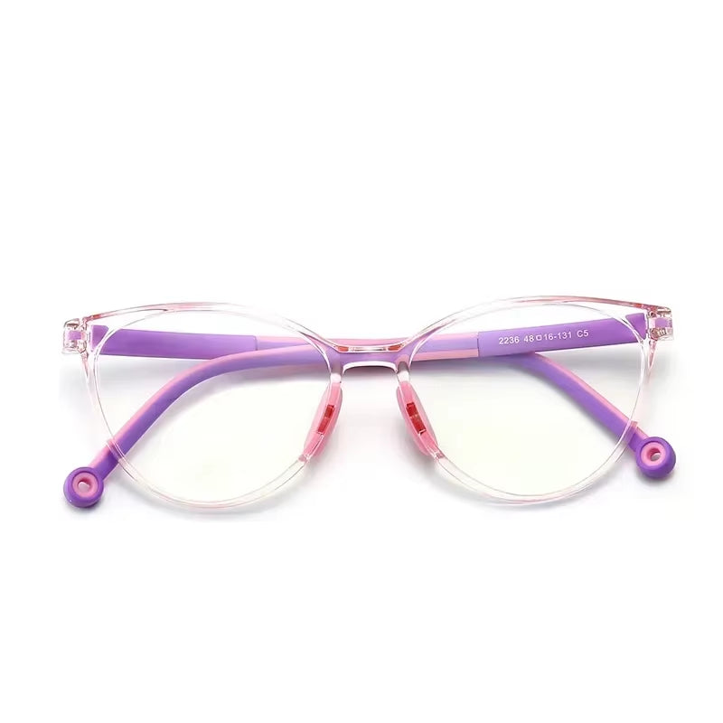 Blue Light Blocking Glasses for Kids Computer Glasses TR90 Frame Clear Lens Girl Boy Video Gaming Children Safety Eyewear