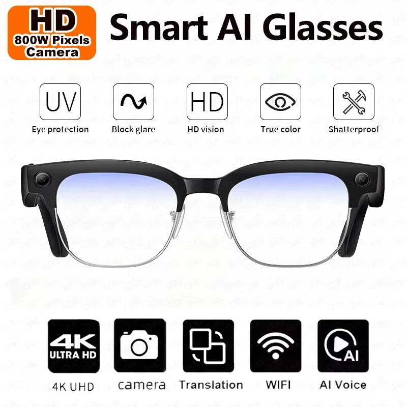 2025 New Upgrade Smart Glasses with Camera Video Recording AI Photo Recognition Bluetooth Call Translation Voice Sunglasses Man