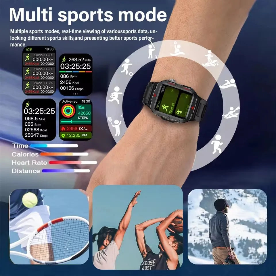 New GPS Sport Smart Watch Waterproof BT Call Militarygrade Outdoor Smartwatch IP67 for Men Women Fashion Business Smartbracelet