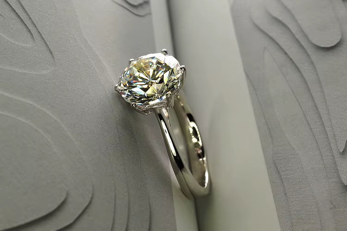 Solitaire 3Ct Lab Diamond Ring 925 Sterling Silver Jewelry Engagement Wedding Band Rings for Women Bridal Fine Party Accessory