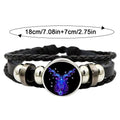 Adjustable 12 Zodiac Signs PU Leather Bracelet Hand Woven Luminous 12 Zodiac Signs Glow Zodiac Spirit Bracelet Jewelry Gift
