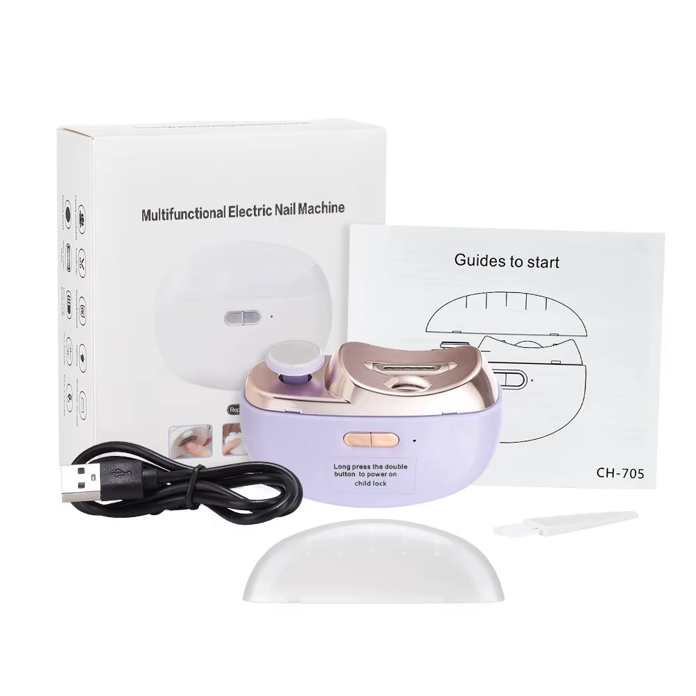 Automatic Electric Nail Clipper Multifunctional Nail Polishing Grinder for Children Adult Nail Trimmer Rechargeable Nail Scissor