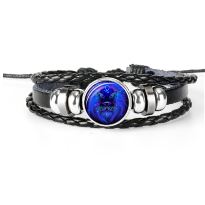12 Zodiac Constellation Bracelet Luminous Braided Design Bracelet for Men Women Kids