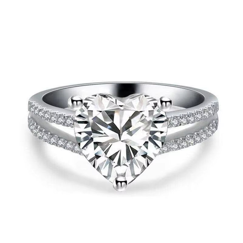 Solitaire 3Ct Lab Diamond Ring 925 Sterling Silver Jewelry Engagement Wedding Band Rings for Women Bridal Fine Party Accessory