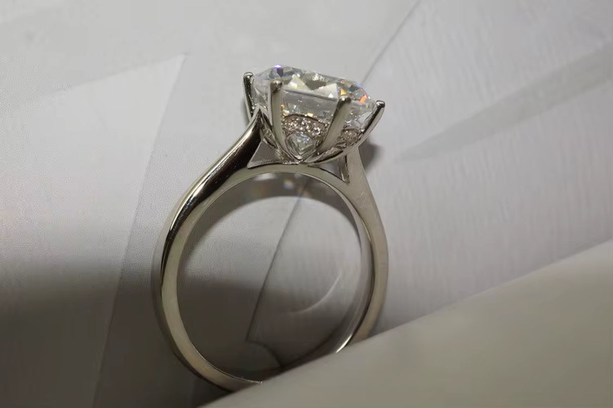 Solitaire 3Ct Lab Diamond Ring 925 Sterling Silver Jewelry Engagement Wedding Band Rings for Women Bridal Fine Party Accessory